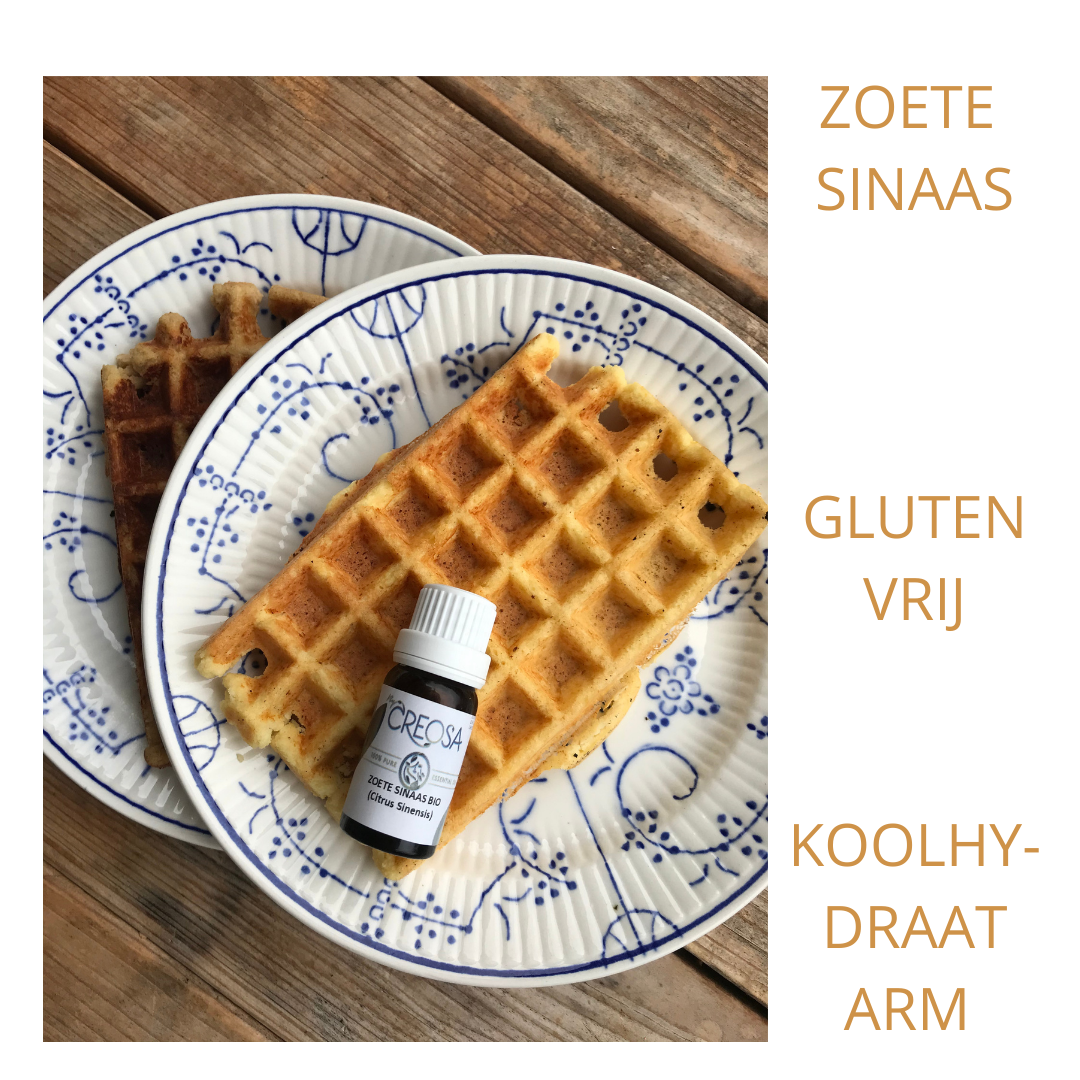 KOOLHYDRAAT ARM, GLUTENVRIJE WAFELS MET ZOETE SINAAS